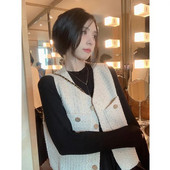 2023 Νέο αρωματικό αμάνικο γιλέκο Γυναικείο φθινοπωρινό χειμερινό ταμπεραμέντο Ευέλικτο πτυσσόμενο γιλέκο σε V λαιμόκοψη