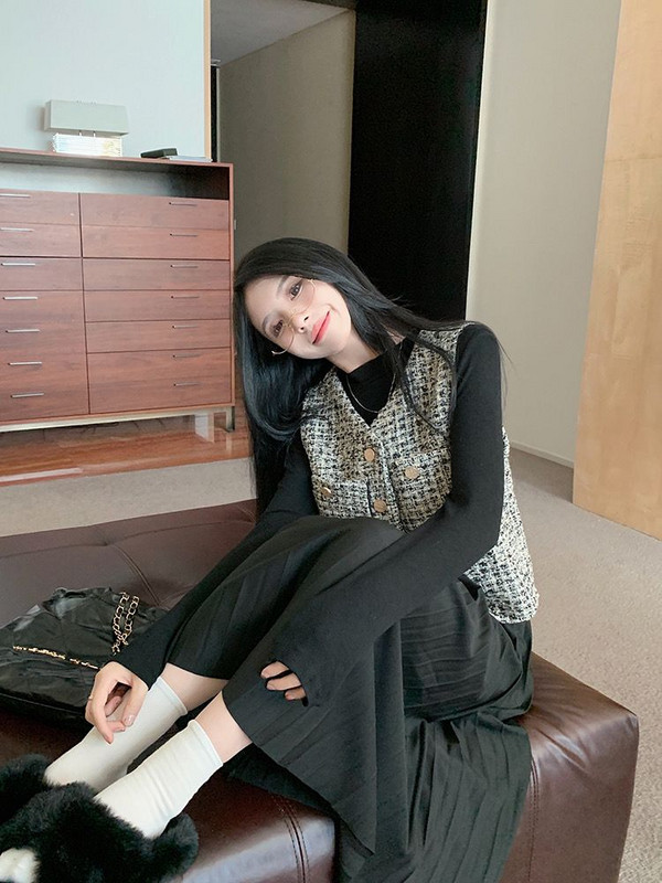 2023 Νέο αρωματικό αμάνικο γιλέκο Γυναικείο φθινοπωρινό χειμερινό ταμπεραμέντο Ευέλικτο πτυσσόμενο γιλέκο σε V λαιμόκοψη