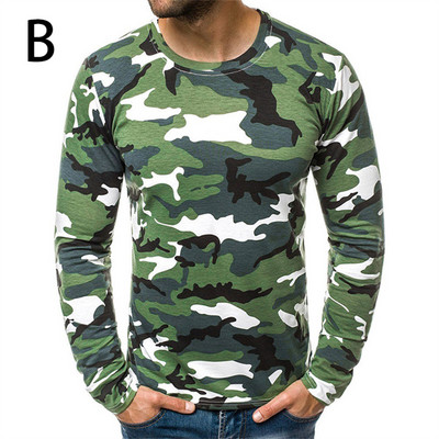 2022 Νέο κλασικό ανδρικό μακρυμάνικο μπλουζάκι παραλλαγής Ανοιξιάτικο φθινόπωρο Στρατιωτικό Tactical Camo T Slim, καθημερινά μπλουζάκια μπλουζάκια
