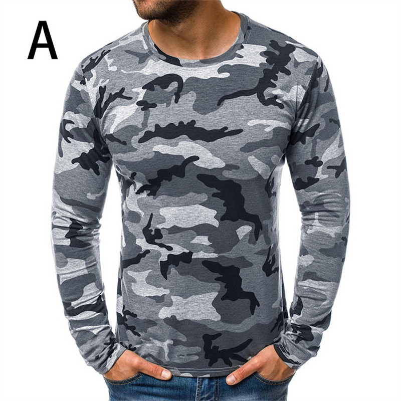 2022 Νέο κλασικό ανδρικό μακρυμάνικο μπλουζάκι παραλλαγής Ανοιξιάτικο φθινόπωρο Στρατιωτικό Tactical Camo T Slim, καθημερινά μπλουζάκια μπλουζάκια