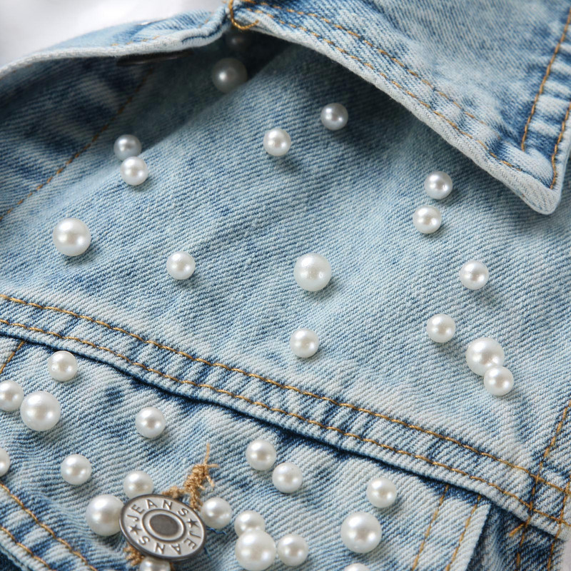 Női farmer mellény dzseki utcai gyöngyös szegéllyel Zsebek farmer mellény dzseki Női ujjatlan felsőruházat farmer mellények L5