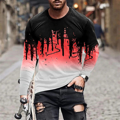 Prevelika muška uska cool majica s okruglim izrezom, personalizirana otmjena muška majica s 3D printom.