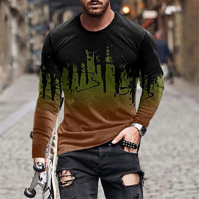 Prevelika muška uska cool majica s okruglim izrezom, personalizirana otmjena muška majica s 3D printom.