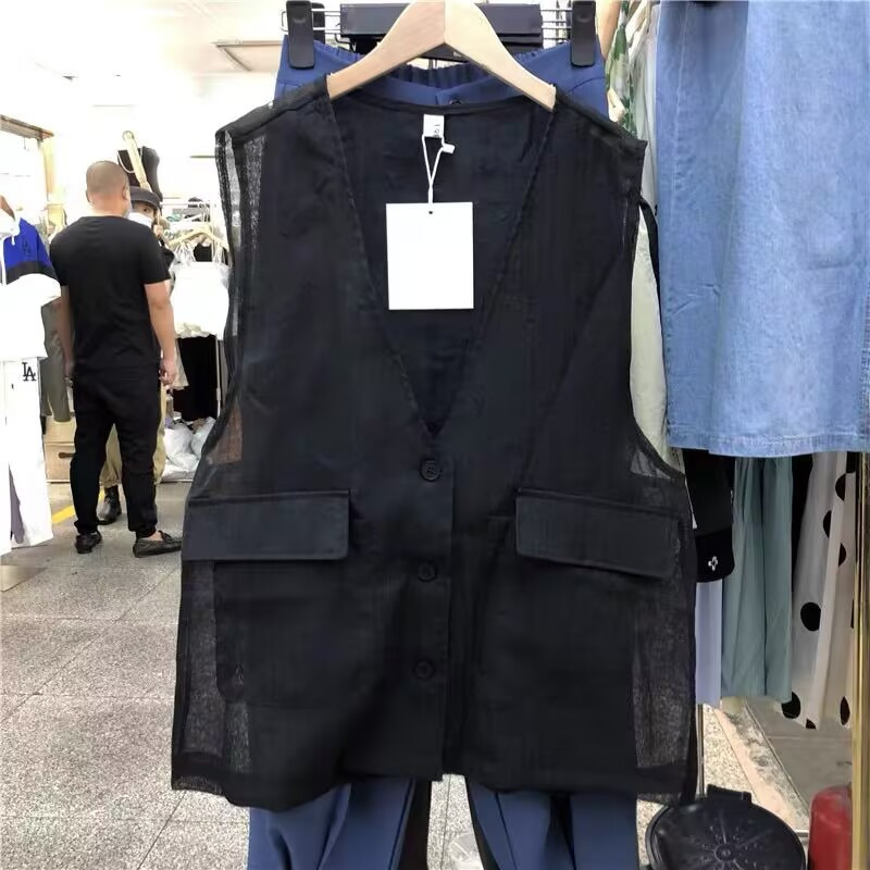 Γυναικεία γιλέκα 2023 Μινιμαλιστικό Κλασικό Casual Ρετρό Γυναικείο Ανοιξιάτικο Κορεάτικο στυλ Σχέδιο με λαιμόκοψη V Καθημερινή Μόδα Loose Pure