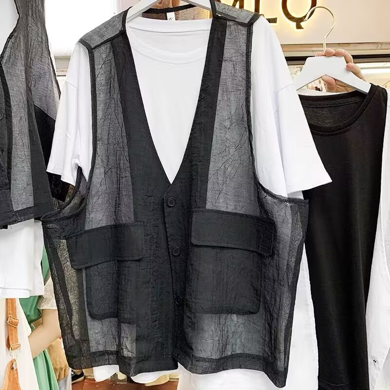 Γυναικεία γιλέκα 2023 Μινιμαλιστικό Κλασικό Casual Ρετρό Γυναικείο Ανοιξιάτικο Κορεάτικο στυλ Σχέδιο με λαιμόκοψη V Καθημερινή Μόδα Loose Pure