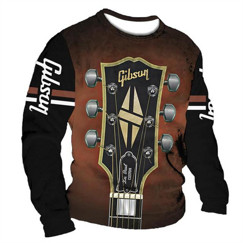 2022 Vana stiilis T-särk meeste särk kitarri graafika trükitud pikkade varrukatega top 5xlo kaelusega T-särk oversized T-särk