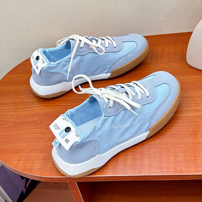 2023, primăvară și toamnă, pantofi albi clasici, pantofi albi, cu șireturi, cu fund plat, pantofi casual pentru femei