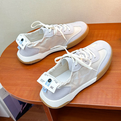 2023, primăvară și toamnă, pantofi albi clasici, pantofi albi, cu șireturi, cu fund plat, pantofi casual pentru femei