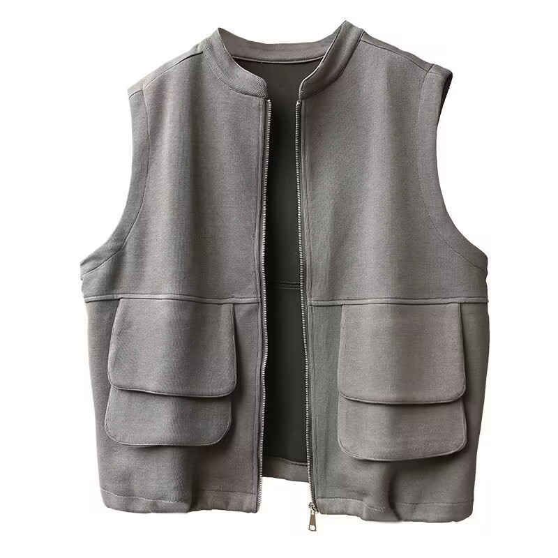 Naiste 2023. aasta prinditud dressipluus kevad-sügis o-kaelusega kampsun, vest Varrukateta kampsun jakk Korea mood tänavarõivad vaba aja veetmiseks