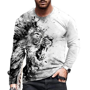 Vintage print T-shirt 3d Tiger&lion πουκάμισο Animal Loose O-Neck Καλοκαιρινό βαμβακερό μπλουζάκι για ζώα Oversized 5xl Ανδρικά ρούχα