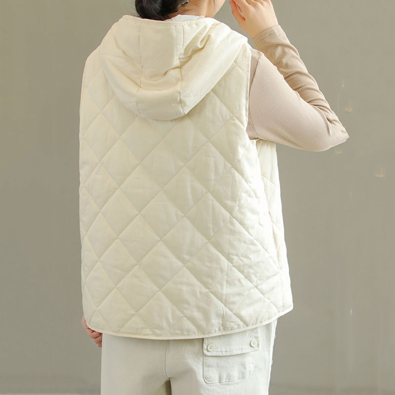 Νέο γυναικείο βαμβακερό γιλέκο με επένδυση Γυναικείο φθινοπωρινό χειμώνα Ζεστό κορεάτικο κομψό casual ελαφρύ, μασίφ γιλέκο parka, γυναικεία ρούχα