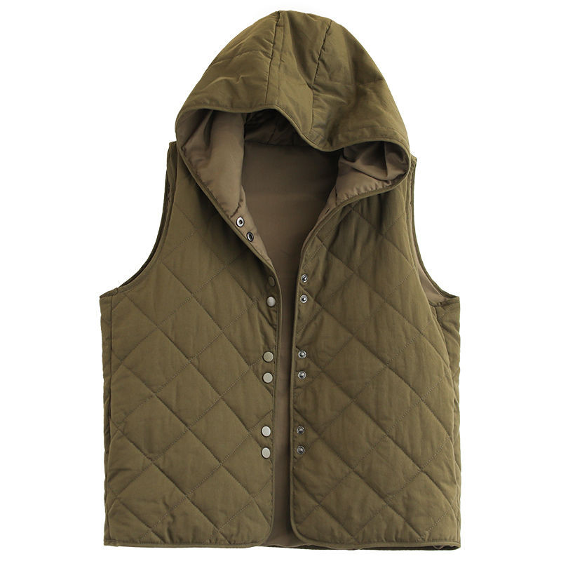 Νέο γυναικείο βαμβακερό γιλέκο με επένδυση Γυναικείο φθινοπωρινό χειμώνα Ζεστό κορεάτικο κομψό casual ελαφρύ, μασίφ γιλέκο parka, γυναικεία ρούχα