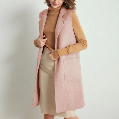 2023 Jesen Zima Novi divlji ženski vuneni ženski dugi uski korejski ženski prsluk Gornja odjeća Modni ženski elegantni kaput za slobodno vrijeme