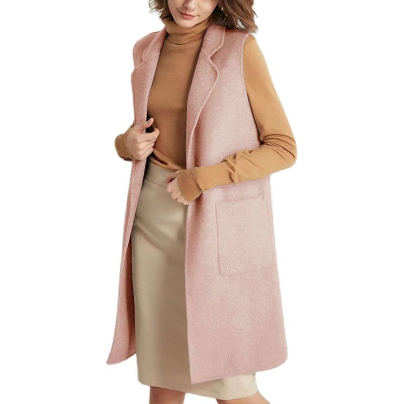 2023 Jesen Zima Novi divlji ženski vuneni ženski dugi uski korejski ženski prsluk Gornja odjeća Modni ženski elegantni kaput za slobodno vrijeme
