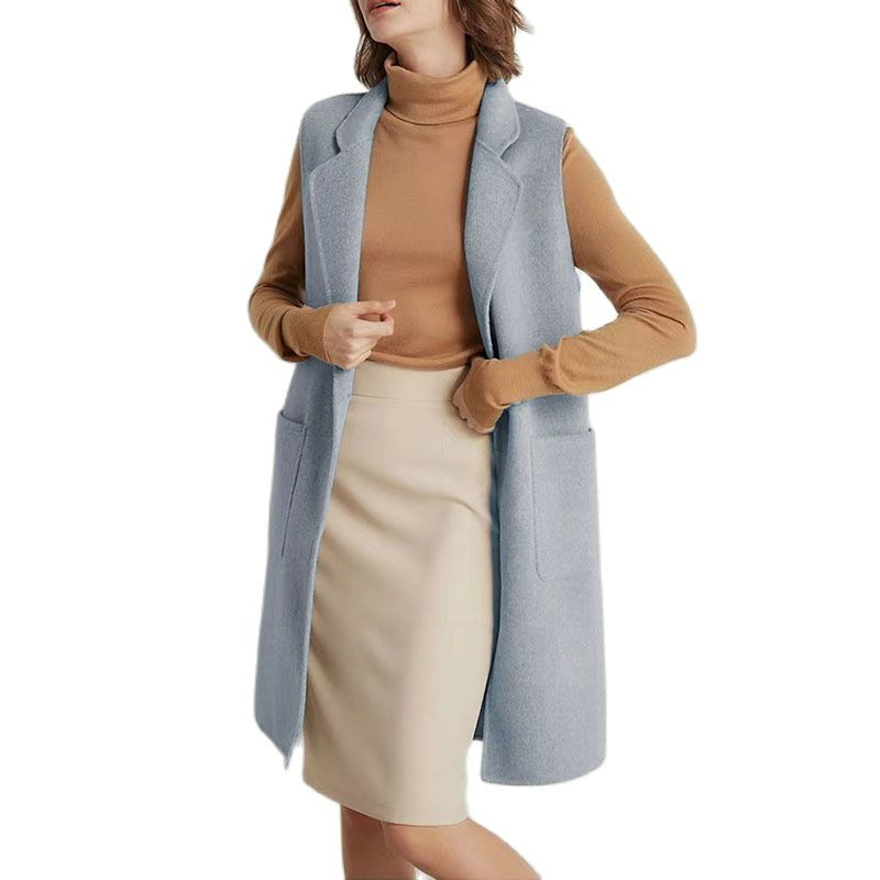 2023 Jesen Zima Novi divlji ženski vuneni ženski dugi uski korejski ženski prsluk Gornja odjeća Modni ženski elegantni kaput za slobodno vrijeme