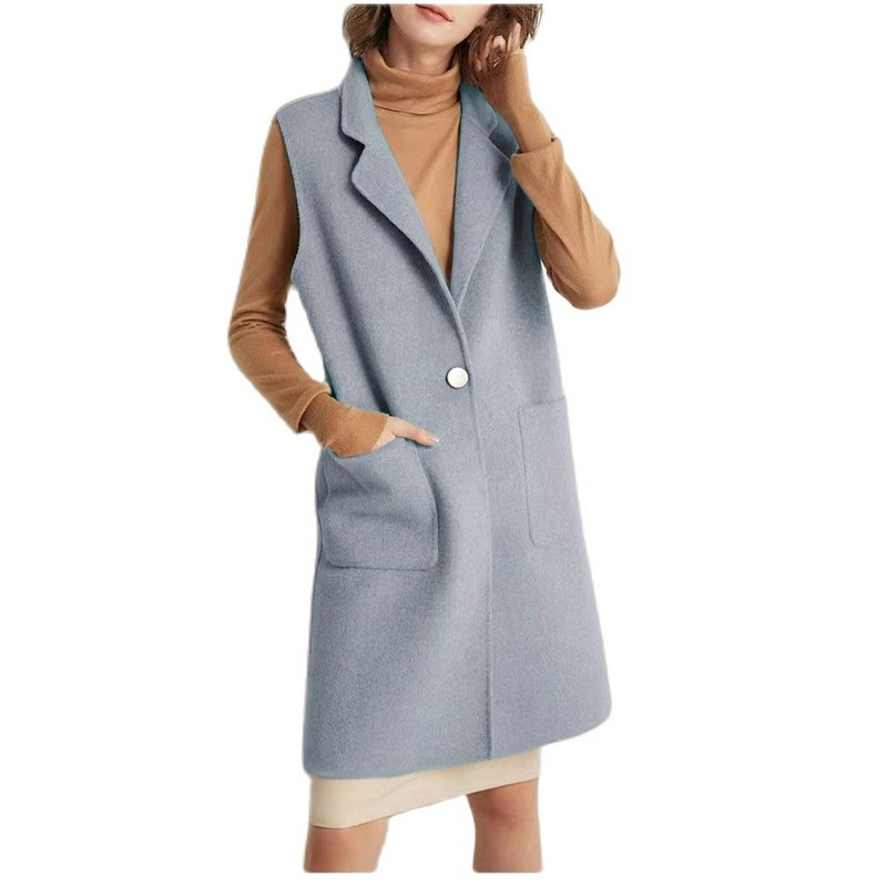 2023 Jesen Zima Novi divlji ženski vuneni ženski dugi uski korejski ženski prsluk Gornja odjeća Modni ženski elegantni kaput za slobodno vrijeme