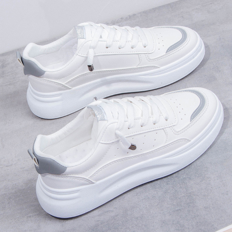 Viimased kevad-sügis valged kingad Naiste platvormkingad Naiste moed tossud Kvaliteetsed PU vabaajajalatsid Naiste kingad jalanõud