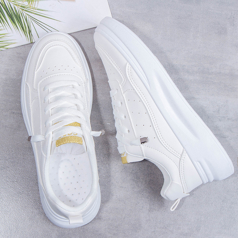 Viimased kevad-sügis valged kingad Naiste platvormkingad Naiste moed tossud Kvaliteetsed PU vabaajajalatsid Naiste kingad jalanõud