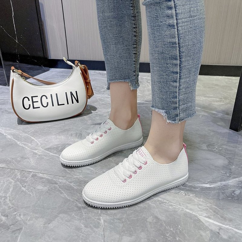 Naiste vulkaniseeritud jalatsid hingavad mugavad augud välispordijalatsid Suvised jooksujalatsid moelauajalatsid Paks tald