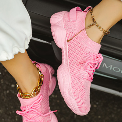 Lamedad paksud tossud naiste jalanõud, suvised vabaaja hingavad võrk, pluss 44 jalanõud, platvorm, sportlik jooksujalatsid Vulcanize