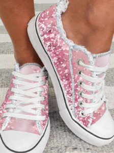 Γυναικεία πάνινα παπούτσια με ντεγκραντέ ροζ στάμπα με κορδόνια casual καμβά Γυναικεία παπούτσια βουλκανιζέ Φοιτητικά αθλητικά παπούτσια για τρέξιμο Plu Size 43