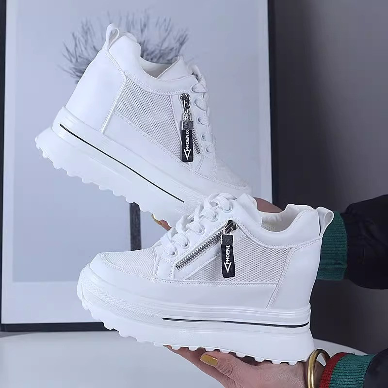 2023. aasta naiste tossud kõrge platvormiga kingad 8 cm kiilukontsad õues kevad, sügisene nahk, paksud kingad, nööriga vabaajajalatsid, naine