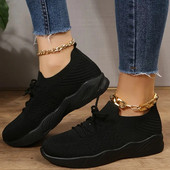 Tossud Kingad Naiste Mood Nööriga platvorm Tossud Naiste vabaajajalatsid Lameda võrguga spordijalatsid Naiste lõuend Vulcanize kingad