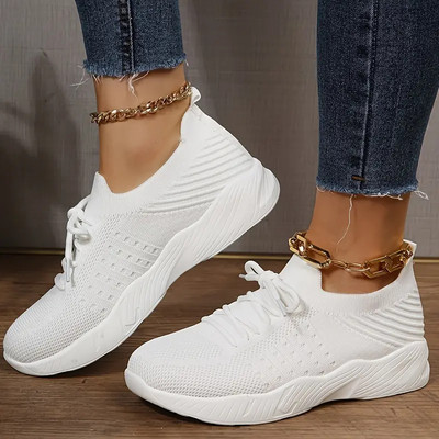 Αθλητικά Παπούτσια Γυναικεία Μόδα Lace Up Πλατφόρμα Αθλητικά Γυναικεία Casual Παπούτσια Flat Mesh Αθλητικά Παπούτσια Γυναικεία παπούτσια από καμβά Vulcanize