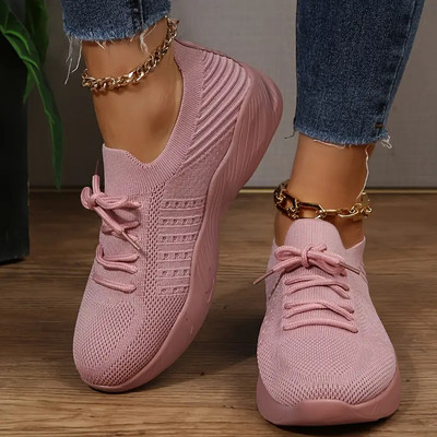 Αθλητικά Παπούτσια Γυναικεία Μόδα Lace Up Πλατφόρμα Αθλητικά Γυναικεία Casual Παπούτσια Flat Mesh Αθλητικά Παπούτσια Γυναικεία παπούτσια από καμβά Vulcanize