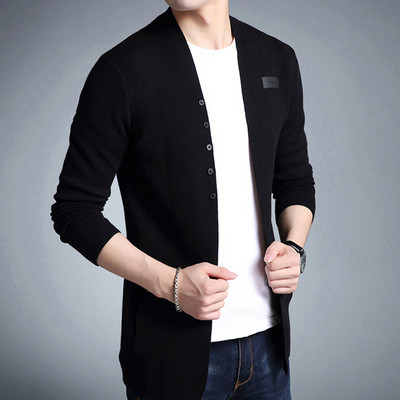 Meeste kevad-sügismood õhukesed kampsunmantlid Meeste Slim Fit V-kaelusega kardigan riided Meeste vabaaja kootud jakid