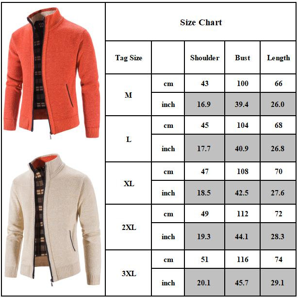 Jachetă tricotată caldă de iarnă Pulovere cu guler în picioare Cardigan Fermoar Pulover simplu ocazional haină Îmbrăcăminte pentru bărbați