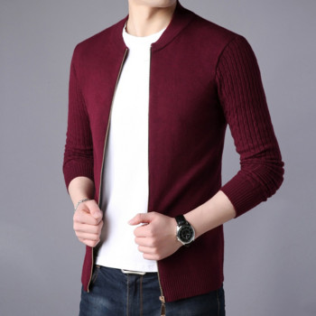 Κορεάτικη μόδα ανδρικό πλεκτό παλτό πουλόβερ Slim fit Cardigan Ανδρικό μάλλινο πουλόβερ Φθινοπωρινά ρούχα Μόδα μπλουζάκια Ανδρικά πουλόβερ