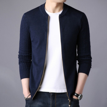 Κορεάτικη μόδα ανδρικό πλεκτό παλτό πουλόβερ Slim fit Cardigan Ανδρικό μάλλινο πουλόβερ Φθινοπωρινά ρούχα Μόδα μπλουζάκια Ανδρικά πουλόβερ