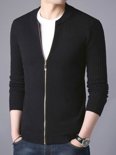 Κορεάτικη μόδα ανδρικό πλεκτό παλτό πουλόβερ Slim fit Cardigan Ανδρικό μάλλινο πουλόβερ Φθινοπωρινά ρούχα Μόδα μπλουζάκια Ανδρικά πουλόβερ