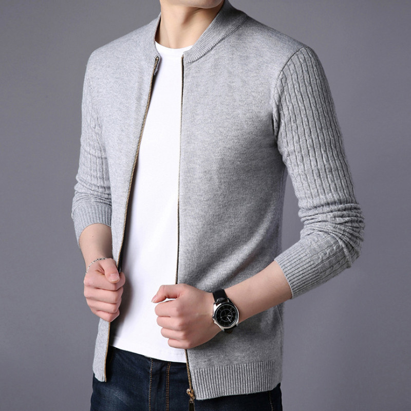 Κορεάτικη μόδα ανδρικό πλεκτό παλτό πουλόβερ Slim fit Cardigan Ανδρικό μάλλινο πουλόβερ Φθινοπωρινά ρούχα Μόδα μπλουζάκια Ανδρικά πουλόβερ