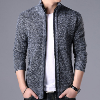Novi ležerni visokokvalitetni kardigan Muški pleteni pulover Zimska odjeća Muška pletena jakna Kaput