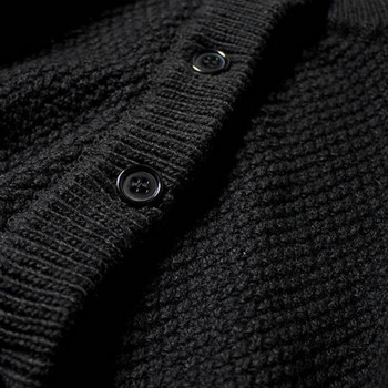 Μαύρη ζακέτα πουλόβερ Νέο Harajuku Ανδρικό παλτό με πλεκτό πουλόβερ Hip hop Streetwear Loose πλεκτά μπλουζάκια