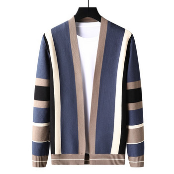 Ανδρικά πλεκτά πουλόβερ με ζακέτα, μπλούζες με ανδρικά ρούχα, πλεκτά μασίφ, casual κορεατικό στυλ πλεκτό παλτό