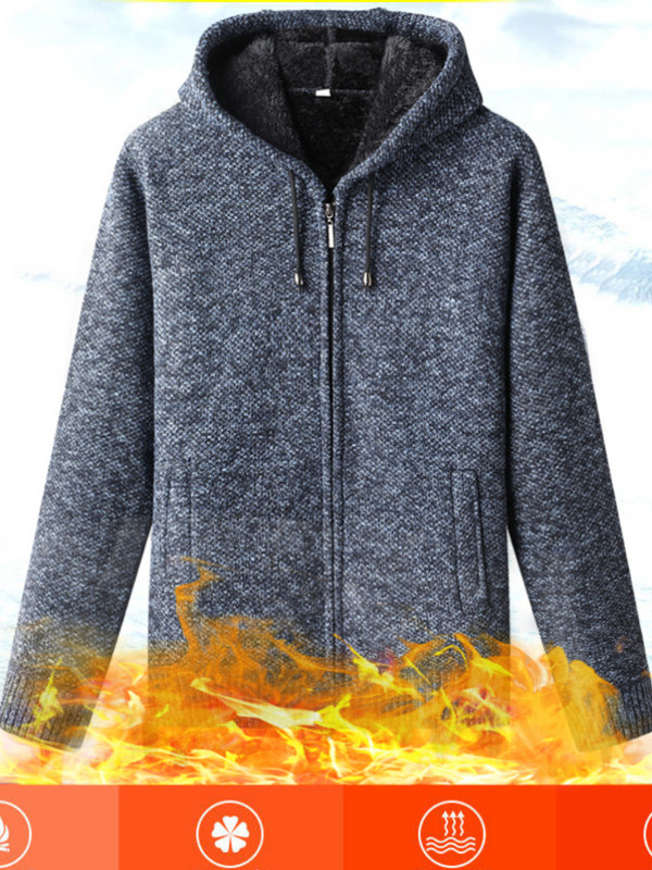 Ανδρικό πουλόβερ με κουκούλα πλεκτό μάλλινη ζακέτα για άνδρες Φούτερ φθινοπωρινά χειμωνιάτικα μασίφ εξωτερικά ρούχα Vintage ρούχα