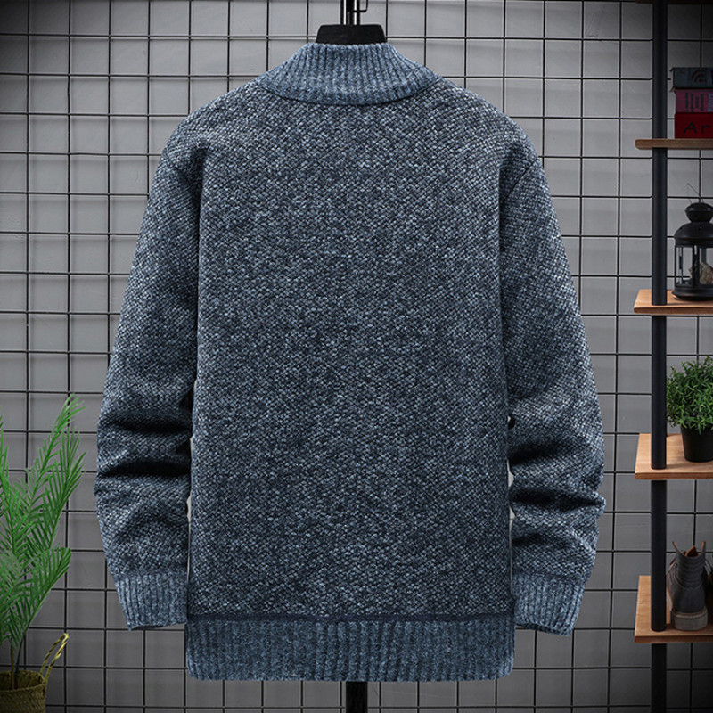 Φθινοπωρινό χειμωνιάτικο ανδρικό παλτό πουλόβερ ψεύτικη γούνα μάλλινο πουλόβερ Ανδρικά μπουφάν Πλεκτό με φερμουάρ Χοντρό παλτό Ζακέτα ζεστό καθημερινό πλεκτό