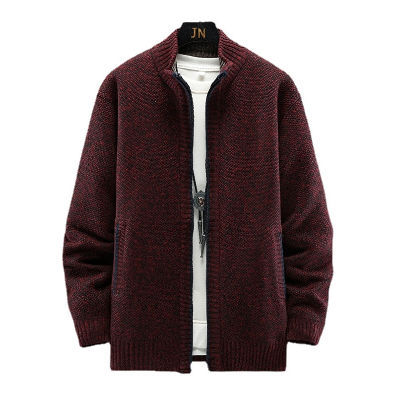 Φθινοπωρινό χειμωνιάτικο ανδρικό παλτό πουλόβερ ψεύτικη γούνα μάλλινο πουλόβερ Ανδρικά μπουφάν Πλεκτό με φερμουάρ Χοντρό παλτό Ζακέτα ζεστό καθημερινό πλεκτό