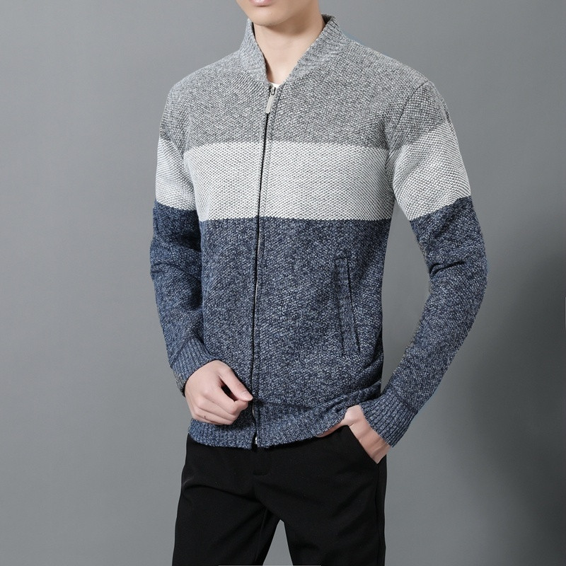 Modna odjeća Muški debeli poslovni ležerni džemper Kardigan Muška uska pletena odjeća Topla zimska pletena džemper