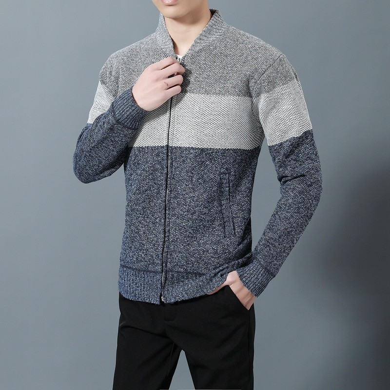 Modna odjeća Muški debeli poslovni ležerni džemper Kardigan Muška uska pletena odjeća Topla zimska pletena džemper