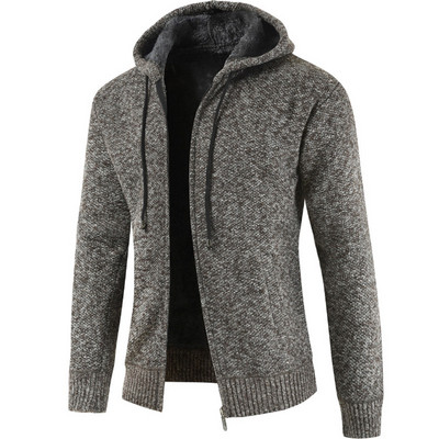 Φθινοπωρινό χειμωνιάτικο ανδρικό πλεκτό παλτό Ζεστό πουλόβερ Ζακέτα με φερμουάρ μόδας χοντρό περιστασιακό πλεκτό γιακά
