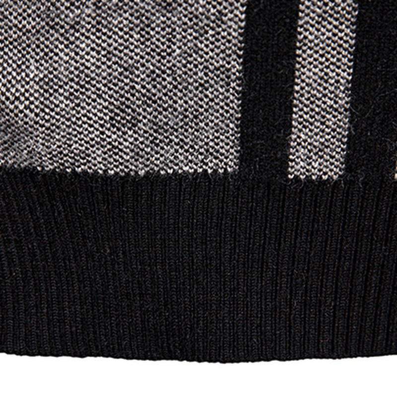 Casual ανδρική ζακέτα Basic με ριγέ μοτίβο για νεανικό επαγγελματικό επίσημο πουλόβερ με λεπτή εφαρμογή που φοριέται μακριά μανίκια με λαιμόκοψη V