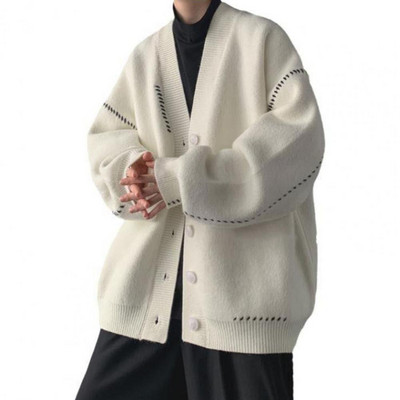 V-kaelusega kampsunid meestele Korea kampsunid vabaaja üherealine kampsun Sügis-talv Uus avar kudum Meeste kardigan