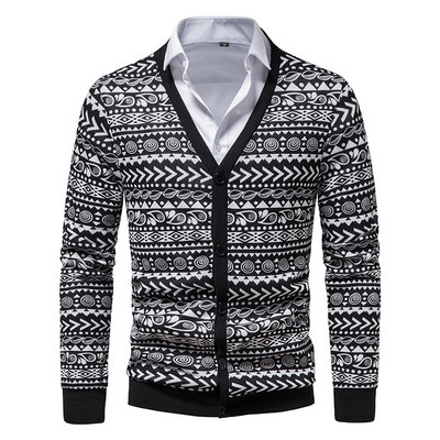 Vintage mustriga kootud kašmiirkardigan meeste 2022 brändi Slim Fit Casual V kaelusega vabaaja kampsun meeste kampsun Hombre xxl