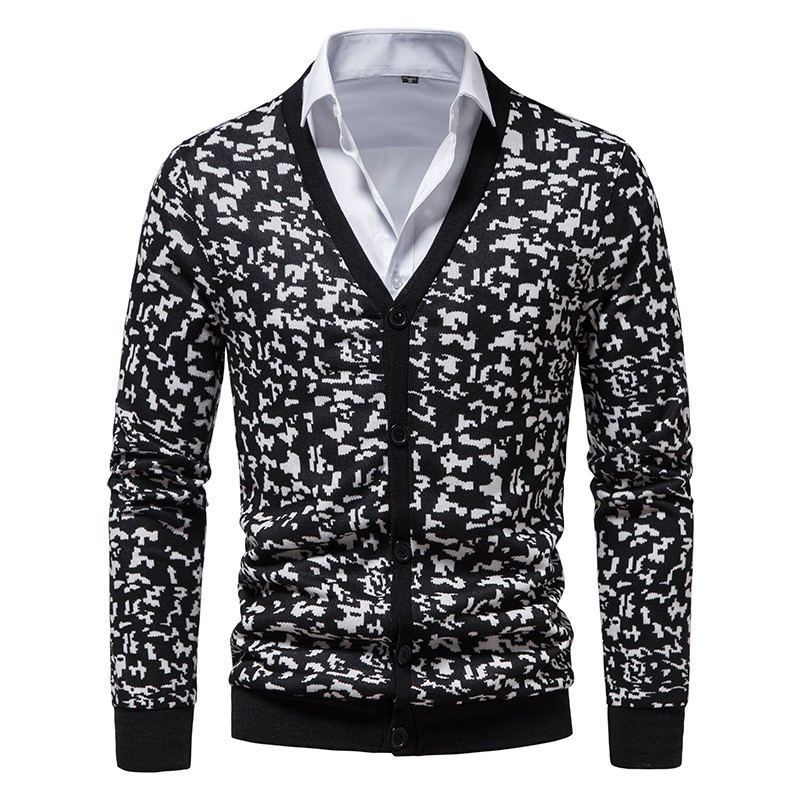 Vintage mustriga kootud kašmiirkardigan meeste 2022 brändi Slim Fit Casual V kaelusega vabaaja kampsun meeste kampsun Hombre xxl