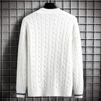Есенен мъжки пуловер Жилетка Slim Fit Едноредна едноредна плетена жилетка Мъжки каузален пуловер Мъжко облекло 2022 г.