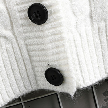 Есенен мъжки пуловер Жилетка Slim Fit Едноредна едноредна плетена жилетка Мъжки каузален пуловер Мъжко облекло 2022 г.